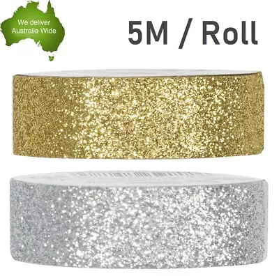 $4.99 • Buy Gold Silver Washi Tape Roll Adhesive DIY Decorative Scrapbook Paper Masking Tape