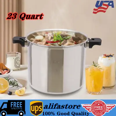 23 Quart Large Capacity Pressure Canner Cooker With Gauge Release Valve Silver • $98.80