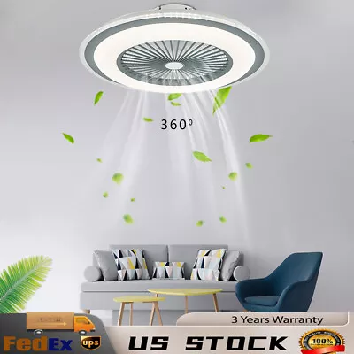 42  Modern Chandelier Ceiling Fan LED Light Retractable Blade + Remote Control • $59