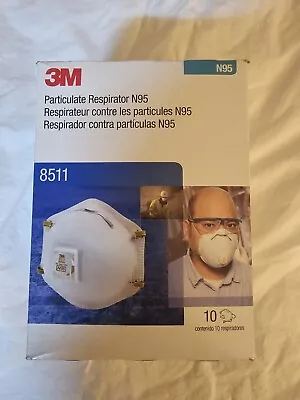 3M 8511 N95 Protective Disposable Face Mask Cover Particulate Respirator 10 Pk • $26