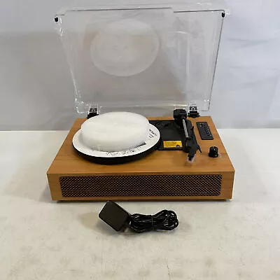 TANLANIN Brown Bamboo Turntable Vinyl Record Player With Built-In Speakers • $39.99