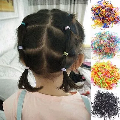 1000x Girls MINI HAIR ELASTICS Rubber Bands Braids Braiding Plaits Small Bands • $0.99