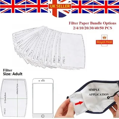 £2.95 • Buy 2/4/~50 Filter Paper Anti Dust Anti Haze Activated Carbon Pm2.5 Filters Lot