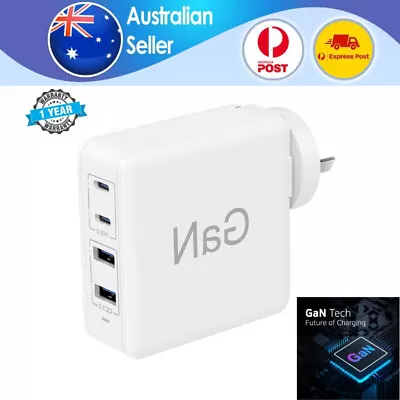 100W USB WALL CHARGER AU PLUG GAN 100Watts USB TYPE C+A POWER ADAPTER 4Port • $21.99