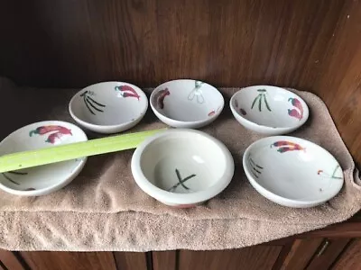 HARTSTONE Farmers Market Coup/Cereal/Soup/Chili Bowls Painted Vegetable USA • $45.25