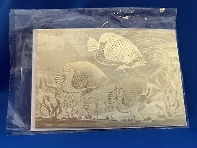 Manifestations Inc. Optical Illusionary Art Gold Foil Print Card Fish Aquarium • $12.95