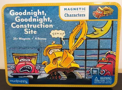 Goodnight Goodnight Construction Site 19 Magnets Mudpuppy Storage Tin Character • $6.79