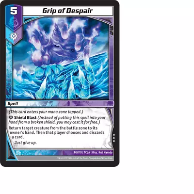 Kaijudo X3 GRIP OF DESPAIR Rare #90/110 7CLA (Playset) Clash Of The Duel Masters • $1.03