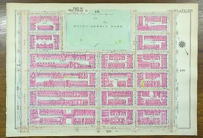 £113.54 • Buy Vintage 1916 MARCUS GARVEY PARK MANHATTAN NEW YORK CITY NY Land Map ~ GW BROMLEY