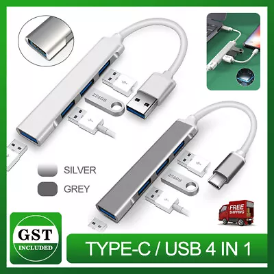 $7.95 • Buy USB C HUB 3.0 Type C 4-Port Multi-Splitter OTG Adapter For Laptop Mac PC Android