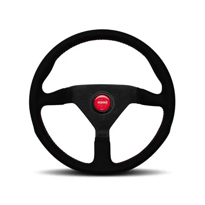 MOMO Montecarlo Suede Steering Wheel Red Stitching 320mm NEW • $239.95