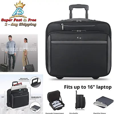 Briefcase Wheeled Bags TSA Laptop Sleeve Rolling Case Overnight Travelling Bag • $140.61