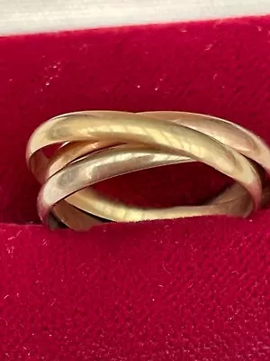 14 Ct  Hallmarked  3 Colour  Gold Russian Wedding Ring Size N • £155