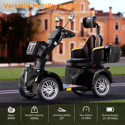 4 Wheel 800W Mobility Scooters 60V 20A For Seniors Adults 500lbs Reclinable • $2199