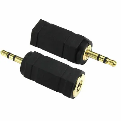 * TWIN PACK * 2.5mm Mini Stereo Plug To 3.5mm Socket Headphone Converter Adapter • £2.65