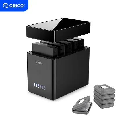 ORICO 5 Bay 3.5 Inch Hard Drive Enclosure USB C Magnetic Tool-Free External HDD • $149.99