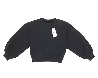 UGG L120101 Womens Black Brook Balloon Sleeve Crewneck Fleece Sweatshirt Size XS • $61.62