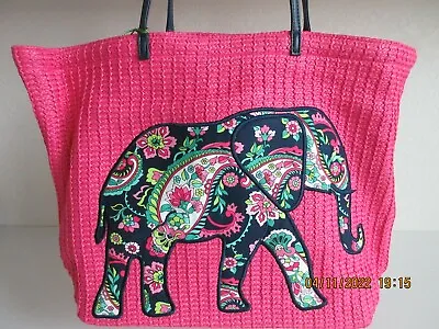 Vera Bradley (large Straw Tote--petal Paisley) (rare & Retired) • $39.99