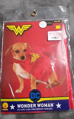 $9.99 • Buy Rubie's Wonder Woman Pet Dog Halloween Cape Sz Small Costume NEW 