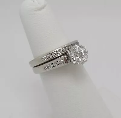 1CT Diamond Solitaire Engagement Wedding Ring Bridal Set 10K White Gold Band • $629.99