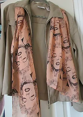 Marilyn Monroe Scarf -Sheer Chiffon -Apricot Blush- 22 X 64-New • $7.95