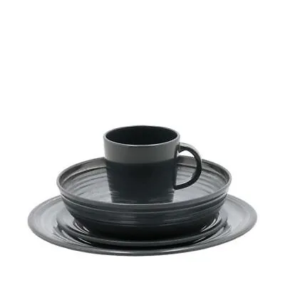 Travellife Jávea Tableware Dark Grey Melamine Dinner Set (16 Pcs.) • £54.54