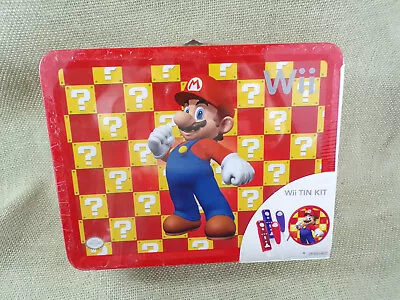 SUPER MARIO Wii TIN KIT LUNCH BOX  NEW SEALED FILM WRAP  2007 • $39.95