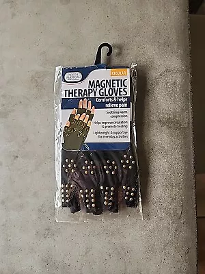 Magnetic Arthritis Therapy Fingerless Compression Gloves Black • $12.99