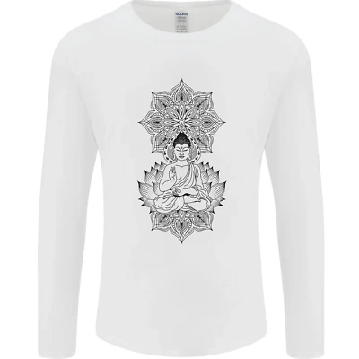 £9.99 • Buy Buddha Mandala Art Mens Long Sleeve T-Shirt