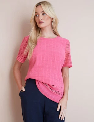 $25.39 • Buy Noni B Lace Sleeve Textured Knitwear Top Womens Clothing  Knitwear Tops