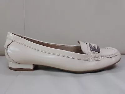 Footglove By M&S Womens Cream Patent Leather  Buckle Loafer UK4 Excellent!!  • £14.97