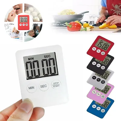 LCD Kitchen Large Cooking Digital Timer Count Down Up Clock Loud Magnetic Alarm • £3.39
