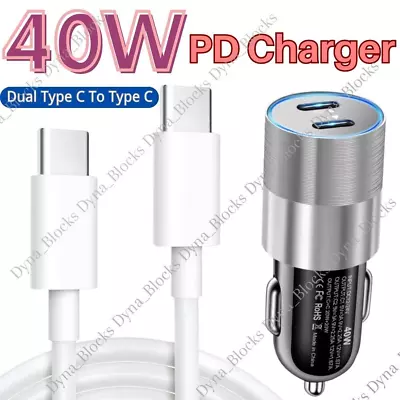 40W Double PD USB-C Fast Car Charger Type-C For Samsung Galaxy S23 Ultra S23+ • $16.06