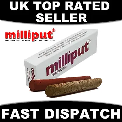 10 X MILLIPUT TERRACOTTA ADHESIVE 2 PART EPOXY PUTTY MODEL FILLER CERAMIC REPAIR • £32.99