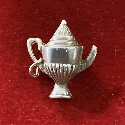 Vintage 835 Silver Danish Hallmark Puffy Bracelet Charm Pendant Carafe Or Lamp • $8