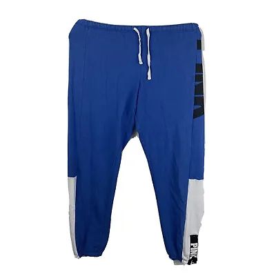 VICTORIA'S SECRET PINK Color Block Blue Classic Jogger Sweatpants S Zipper Ankle • $10.92