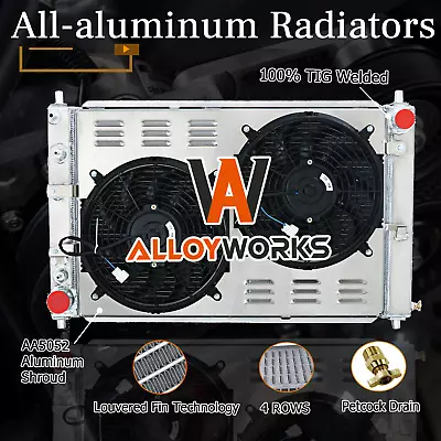 4-Row Aluminum Radiator Shroud Fan Relay For 1997-04 Ford Mustang 4.6L 5.4L AT • $309