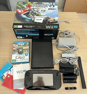 Nintendo Wii U Mario Kart 8 Premium Pack Console Boxed + 2 Games TESTED • $320