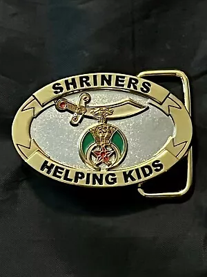 Shriners Helping Kids Belt Buckle Sword Scimitar Sphinx Masonic Children NEW! • $20