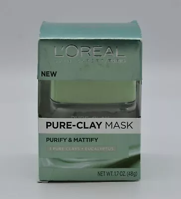 L'Oréal Pure Clay Mask Purify And Mattify 3 Pure Clays Eucalyptus 1.7 Oz • $9.49