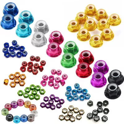 10~100PCS M2/M3/M4/M5/M6 Nylon Insert Self-Lock Aluminum Nuts Hex Lock Nut • $10.11