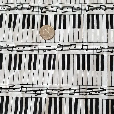 Fabric Traditions Cotton Fabric All That Jazz 5251 Piano Keys & Notes 45 W BTY • $14.95