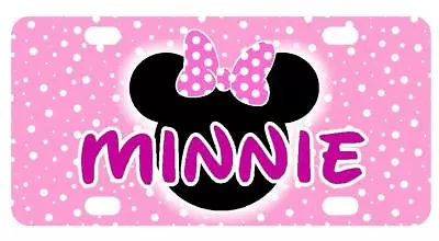 PINK MINNIE MOUSE MINI LICENSE PLATE Any Name Personalized Kids Bicycles Wagons • $14.95