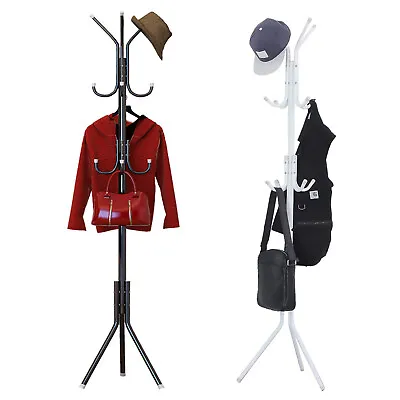 Metal Coat Rack Stand Freestanding 5.7ft W/ 12 Hooks Hat Coat Hanger Organizer • $19.96