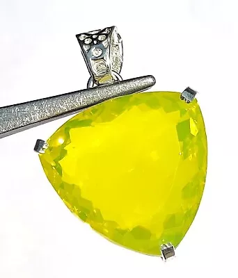 Natural Trillion Cut Yellow Welo Opal 97 Ct Pendant Untreated Loose Gemstone • $33