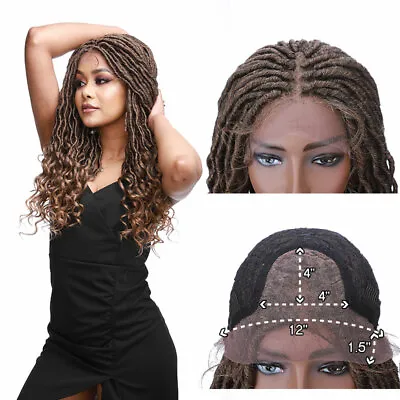 £74.95 • Buy Faux Locs Crochet Wig Women Curly Lace Front Braided Twist Hair Wigs Lightweight
