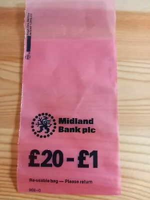 Vintage Original MIDLAND BANK Coin Bag New Unused £20 Of £1 Collectable  • £2.75