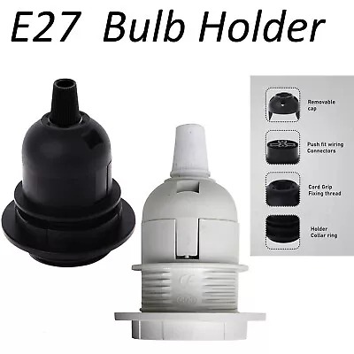 Retro Style Screw E27 Light Bulb Lamp Holder Base Pendant Socket Bulb Holder • £4.89