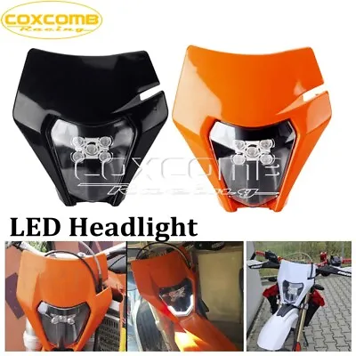 Motorcycle LED Headlight Lamp Fairing For Kawasaki KX KLX KLR Suzuki DR Honda CR • $55.99