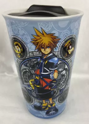 Silver Buffalo Kingdom Hearts Circles Ceramic Travel Mug With Lid 10 Oz NICE • $9.50